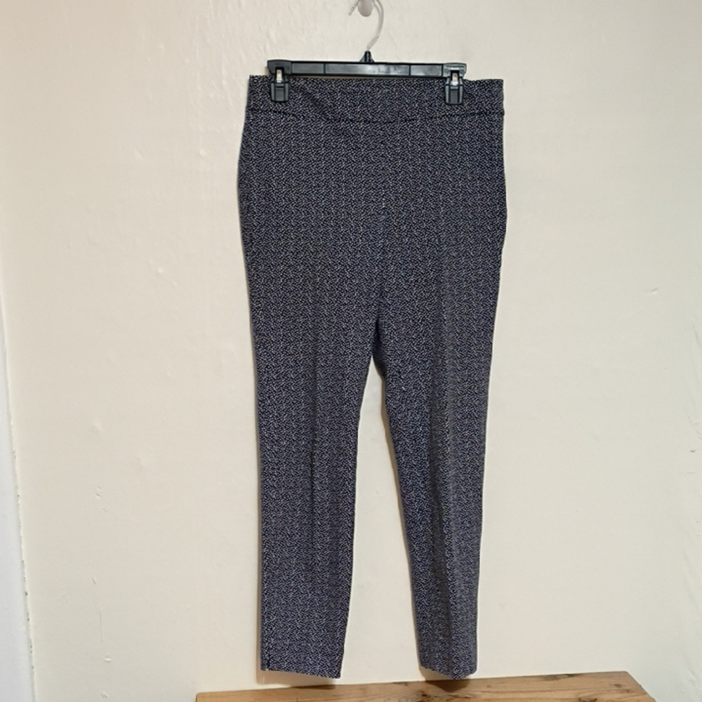 Talbots Navy Dot Print Chatham Ankle Pants Size 4